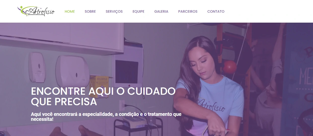 Exemplo de site criado para Artrofisio